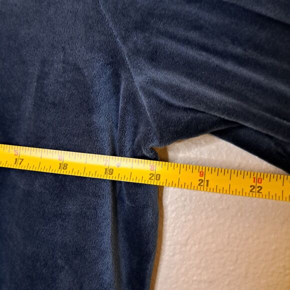 Pure Jill Women Soft Tunic Blue Velour Velvet Pullover V Neck Size M Long Sleeve - Picture 3 of 11